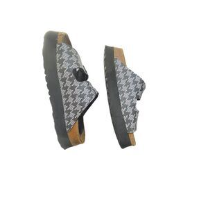 Papillio by Birkenstock black and white houndstooth sandals size 38 (US 7.5-8)